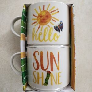 NEW Eric Carle Stacking Mugs 2 pc set Hello Sunshine